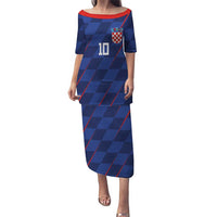 Custom Croatia National Football Family Matching Puletasi and Hawaiian Shirt The Checkered Blue Version - Wonder Print Shop
