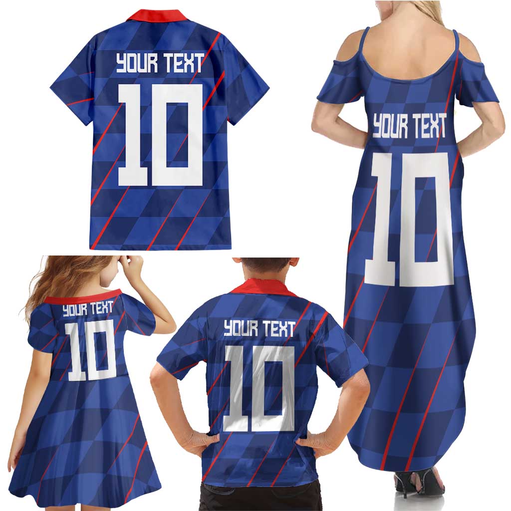 Custom Croatia National Football Family Matching Summer Maxi Dress and Hawaiian Shirt The Checkered Blue Version - Wonder Print Shop