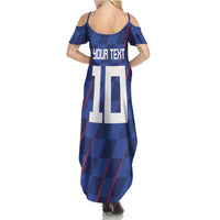 Custom Croatia National Football Family Matching Summer Maxi Dress and Hawaiian Shirt The Checkered Blue Version - Wonder Print Shop