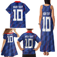 Custom Croatia National Football Family Matching Tank Maxi Dress and Hawaiian Shirt The Checkered Blue Version - Wonder Print Shop