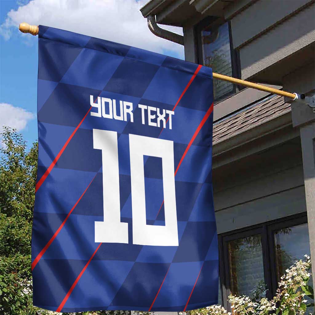 Custom Croatia National Football Garden Flag The Checkered Blue Version - Wonder Print Shop