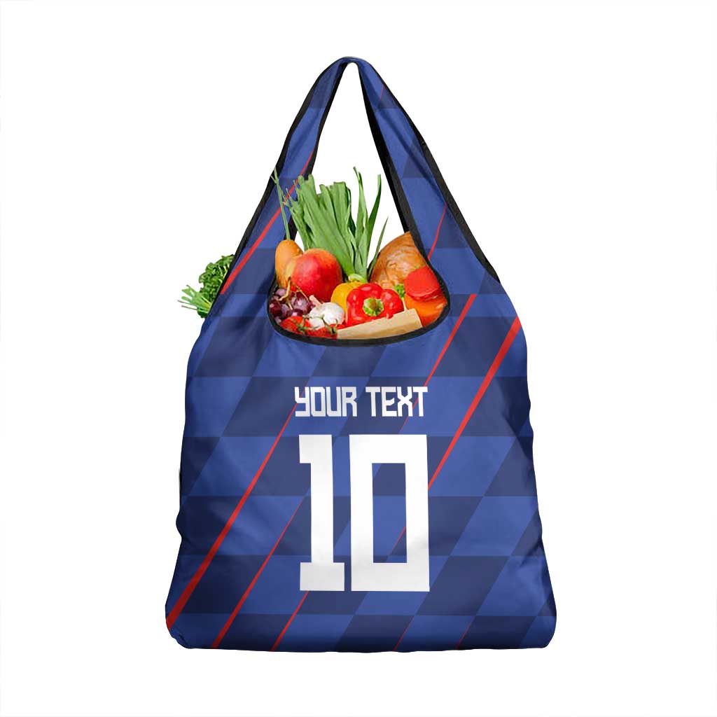 Custom Croatia National Football Grocery Bag The Checkered Blue Version - Wonder Print Shop