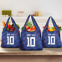 Custom Croatia National Football Grocery Bag The Checkered Blue Version - Wonder Print Shop