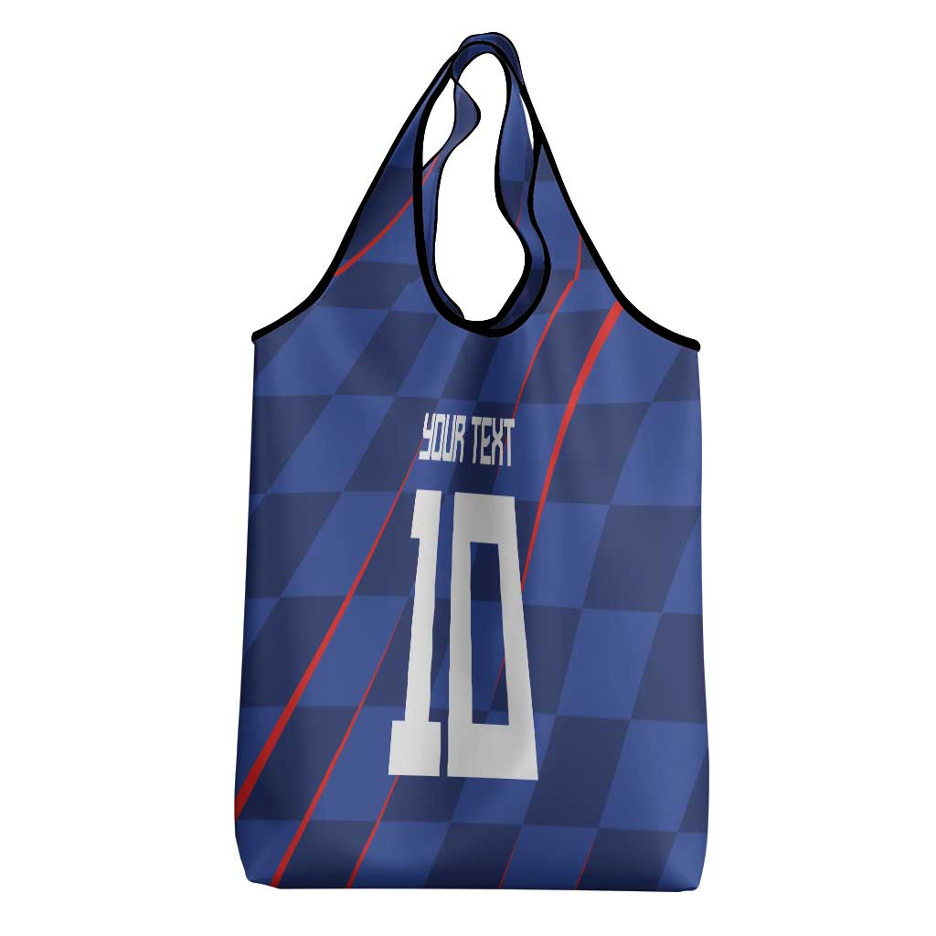 Custom Croatia National Football Grocery Bag The Checkered Blue Version - Wonder Print Shop