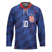 Custom Croatia National Football Hockey Jersey The Checkered Blue Version - Wonder Print Shop