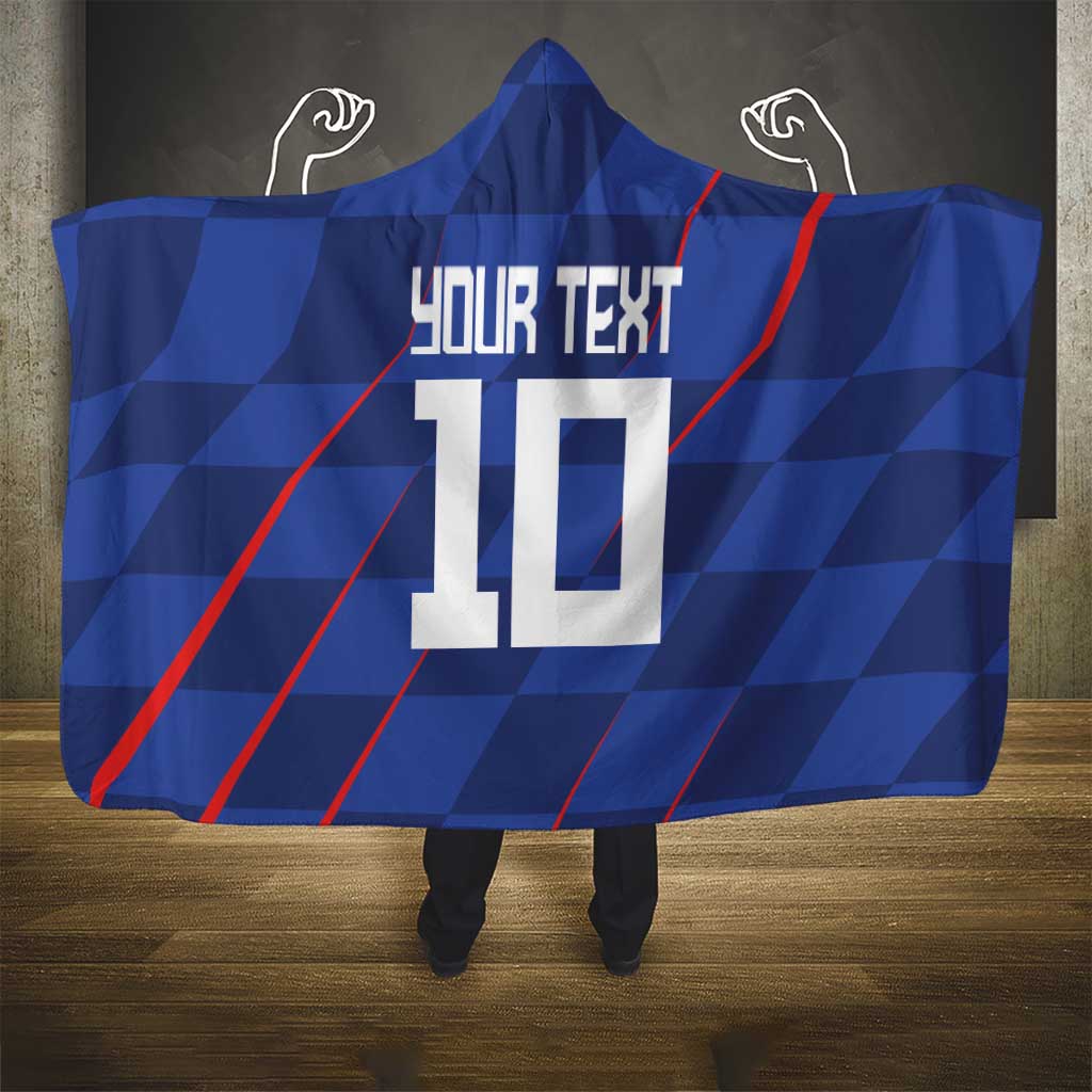 Custom Croatia National Football Hooded Blanket The Checkered Blue Version - Wonder Print Shop