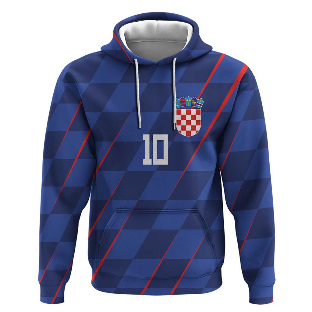 Custom Croatia National Football Hoodie The Checkered Blue Version - Wonder Print Shop