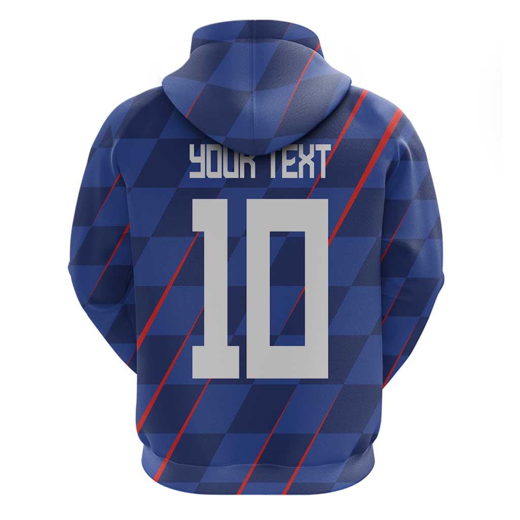 Custom Croatia National Football Hoodie The Checkered Blue Version - Wonder Print Shop