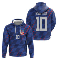 Custom Croatia National Football Hoodie The Checkered Blue Version - Wonder Print Shop