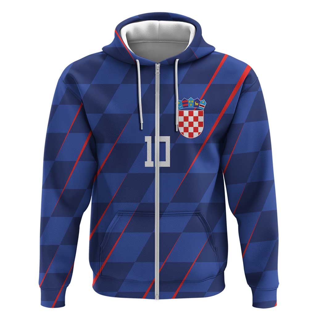 Custom Croatia National Football Hoodie The Checkered Blue Version - Wonder Print Shop
