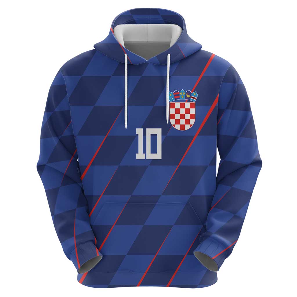 Custom Croatia National Football Hoodie The Checkered Blue Version - Wonder Print Shop