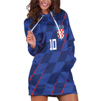 Custom Croatia National Football Hoodie Dress The Checkered Blue Version - Wonder Print Shop