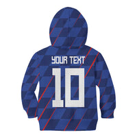 Custom Croatia National Football Kid Hoodie The Checkered Blue Version - Wonder Print Shop