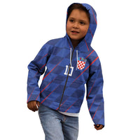 Custom Croatia National Football Kid Hoodie The Checkered Blue Version - Wonder Print Shop