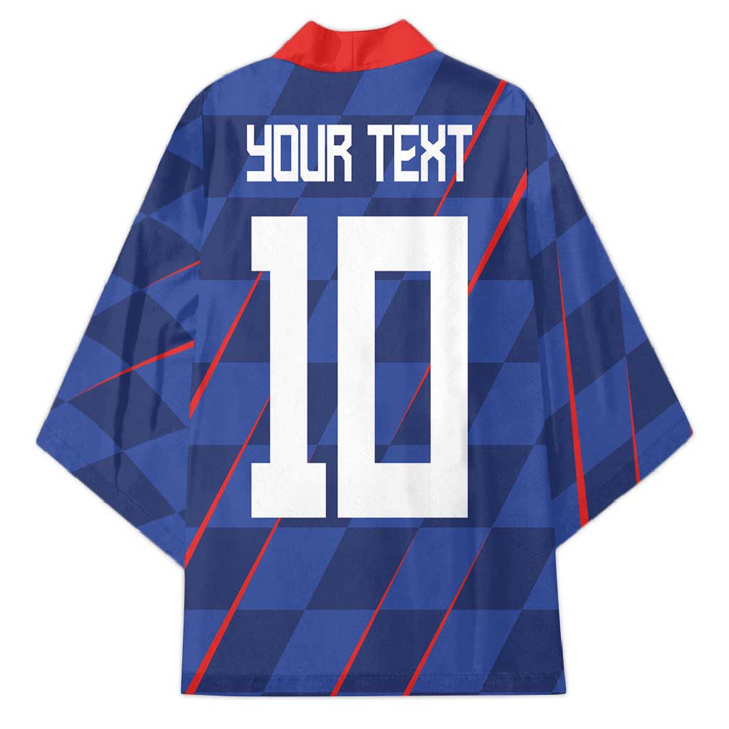 Custom Croatia National Football Kimono The Checkered Blue Version - Wonder Print Shop
