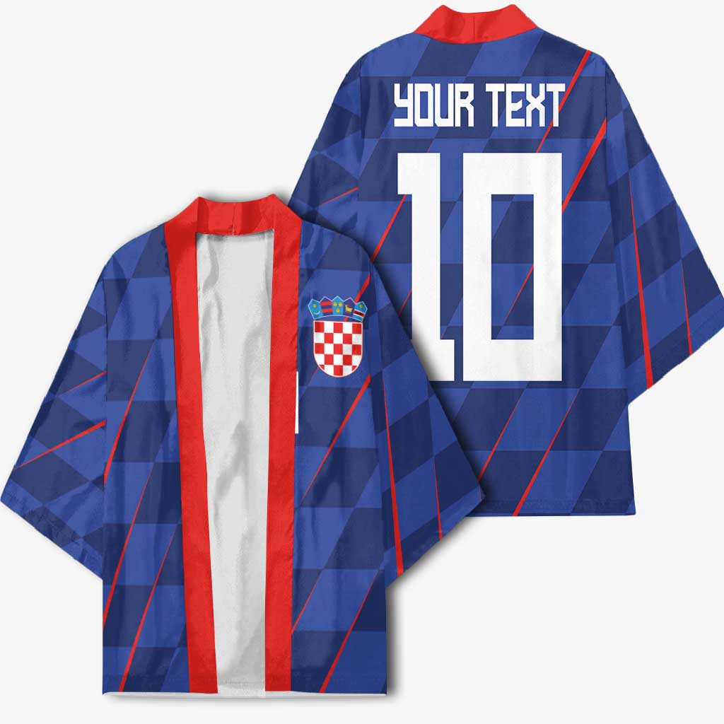 Custom Croatia National Football Kimono The Checkered Blue Version - Wonder Print Shop