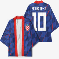 Custom Croatia National Football Kimono The Checkered Blue Version - Wonder Print Shop