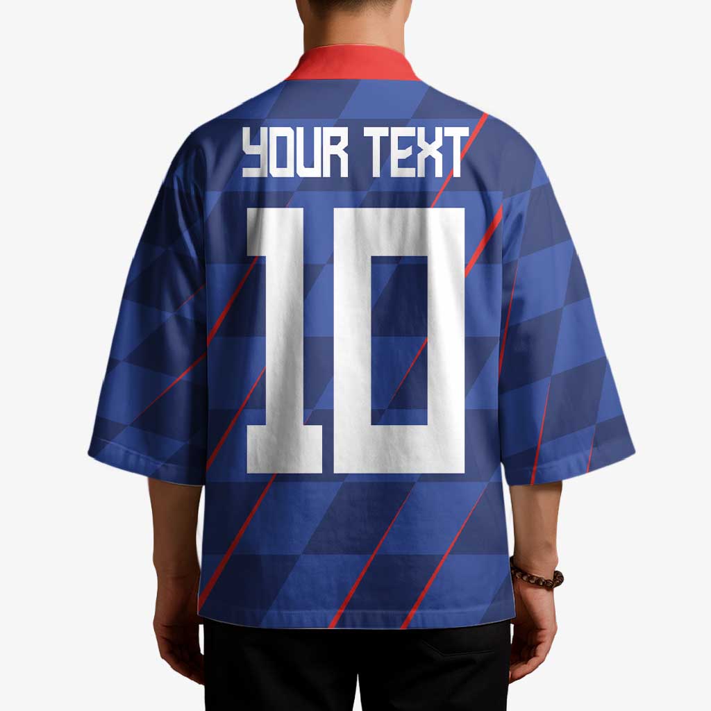 Custom Croatia National Football Kimono The Checkered Blue Version - Wonder Print Shop