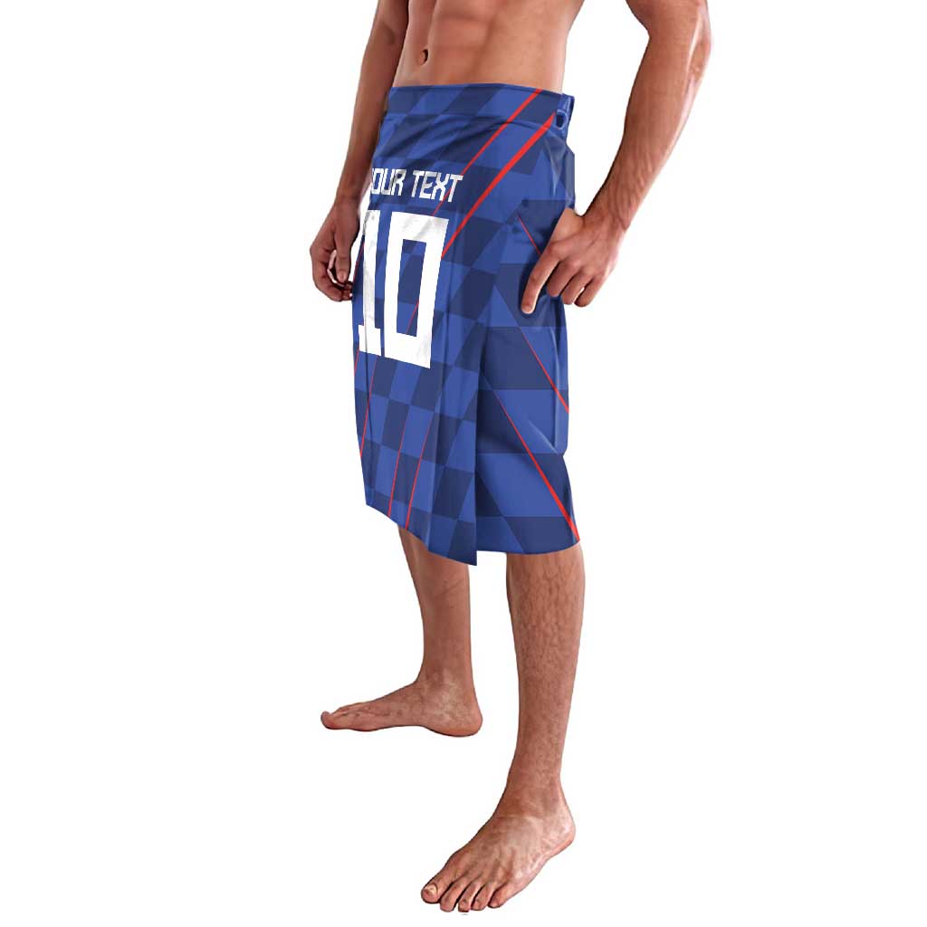 Custom Croatia National Football Lavalava The Checkered Blue Version - Wonder Print Shop