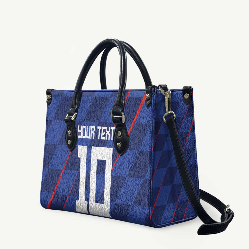 Custom Croatia National Football Leather Bag The Checkered Blue Version - Wonder Print Shop