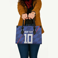 Custom Croatia National Football Leather Bag The Checkered Blue Version - Wonder Print Shop