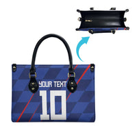 Custom Croatia National Football Leather Bag The Checkered Blue Version - Wonder Print Shop