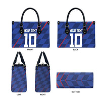 Custom Croatia National Football Leather Bag The Checkered Blue Version - Wonder Print Shop