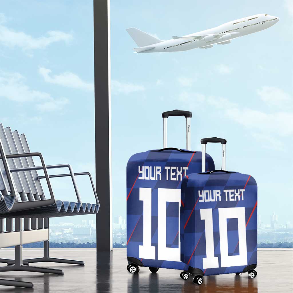 Custom Croatia National Football Luggage Cover The Checkered Blue Version - Wonder Print Shop