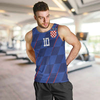 Custom Croatia National Football Men Tank Top The Checkered Blue Version - Wonder Print Shop