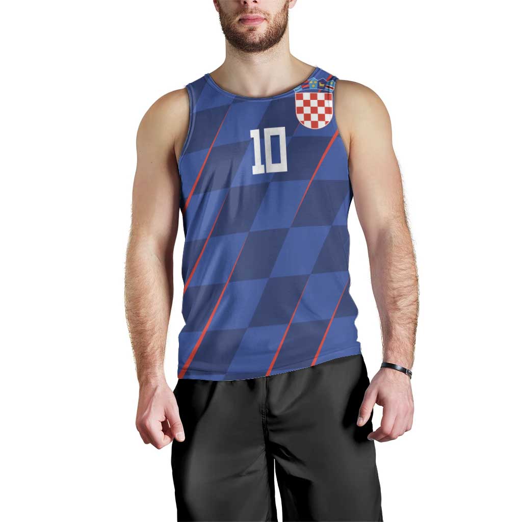 Custom Croatia National Football Men Tank Top The Checkered Blue Version - Wonder Print Shop