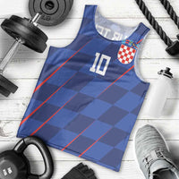 Custom Croatia National Football Men Tank Top The Checkered Blue Version - Wonder Print Shop