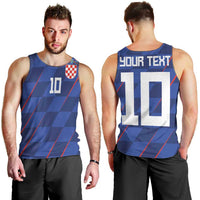 Custom Croatia National Football Men Tank Top The Checkered Blue Version - Wonder Print Shop