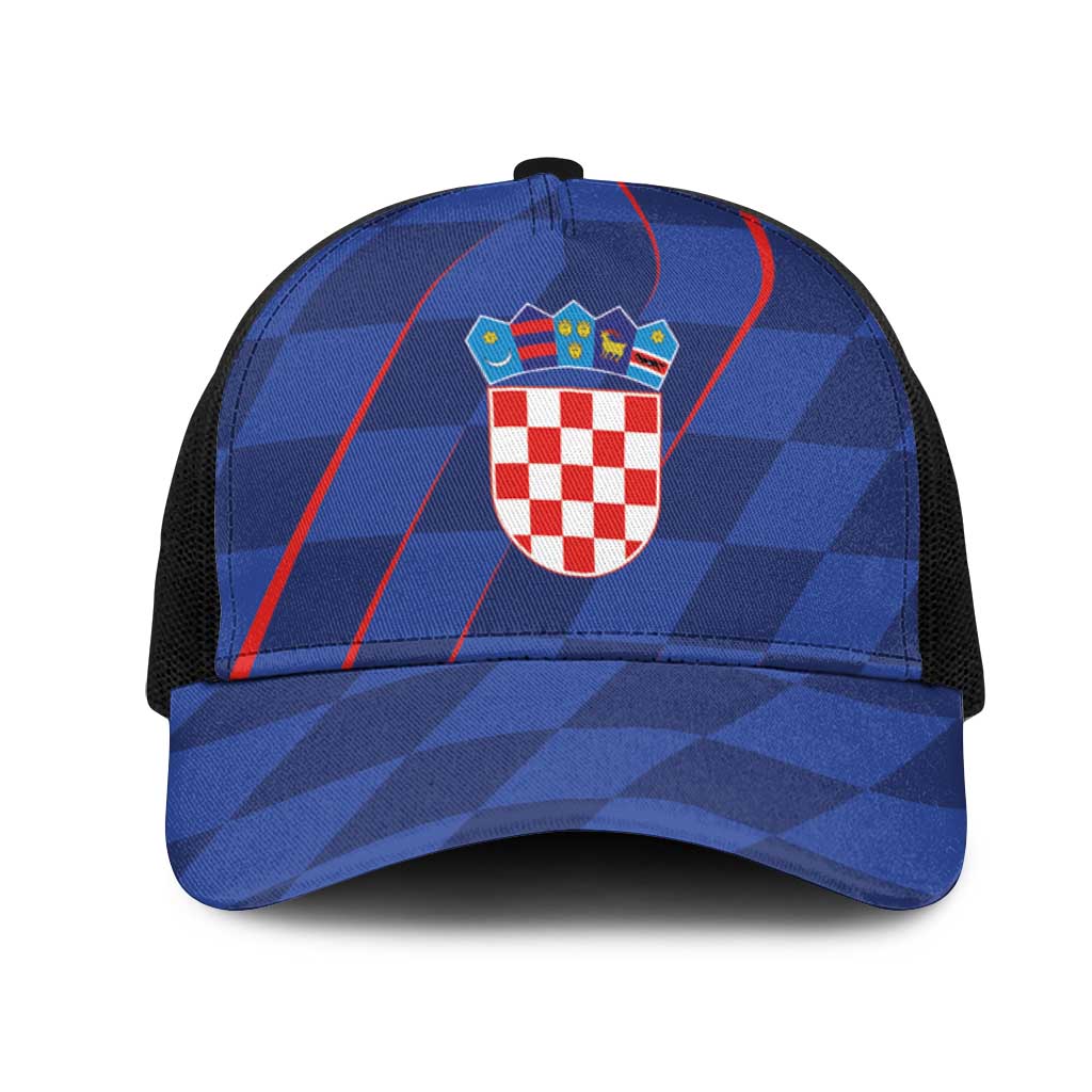 Croatia National Football Mesh Trucker Cap The Checkered Blue Version - Wonder Print Shop