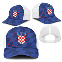 Croatia National Football Mesh Trucker Cap The Checkered Blue Version - Wonder Print Shop