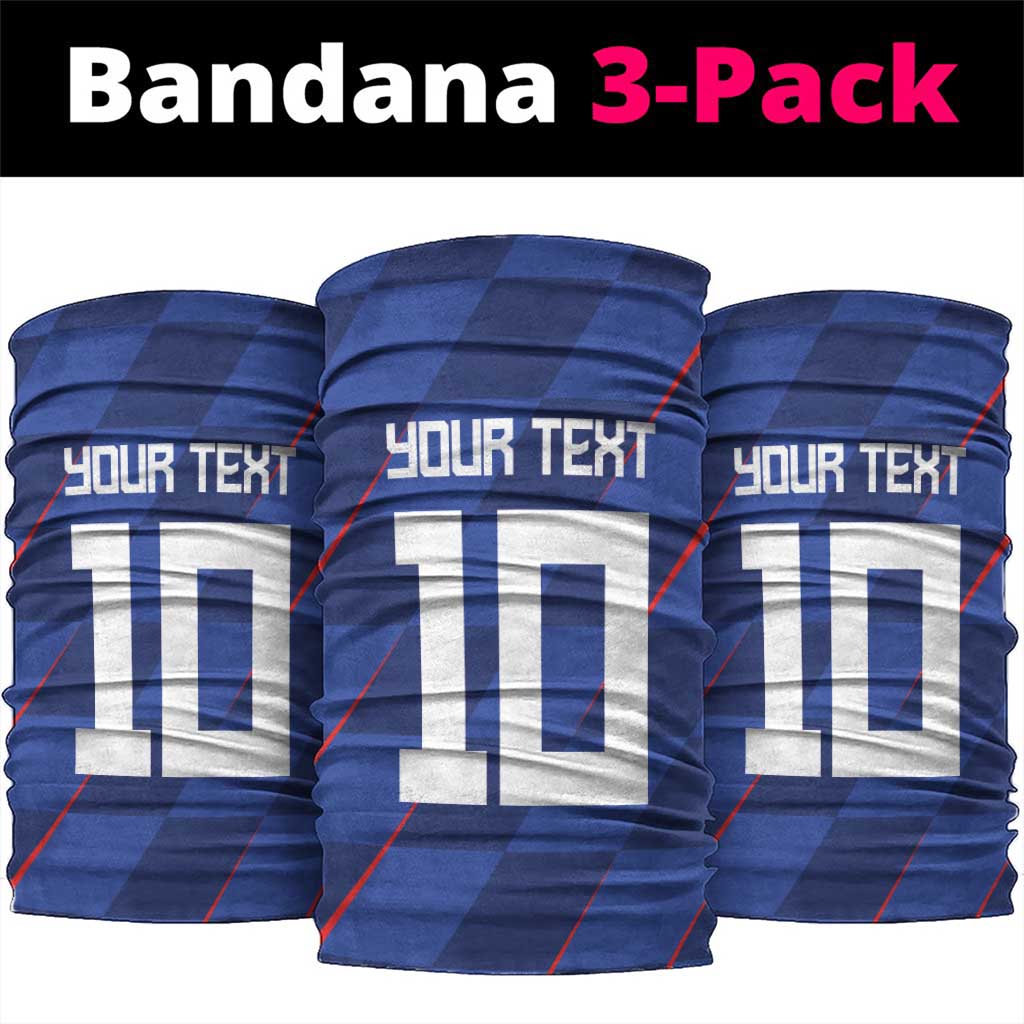 Custom Croatia National Football Neck Gaiter The Checkered Blue Version - Wonder Print Shop