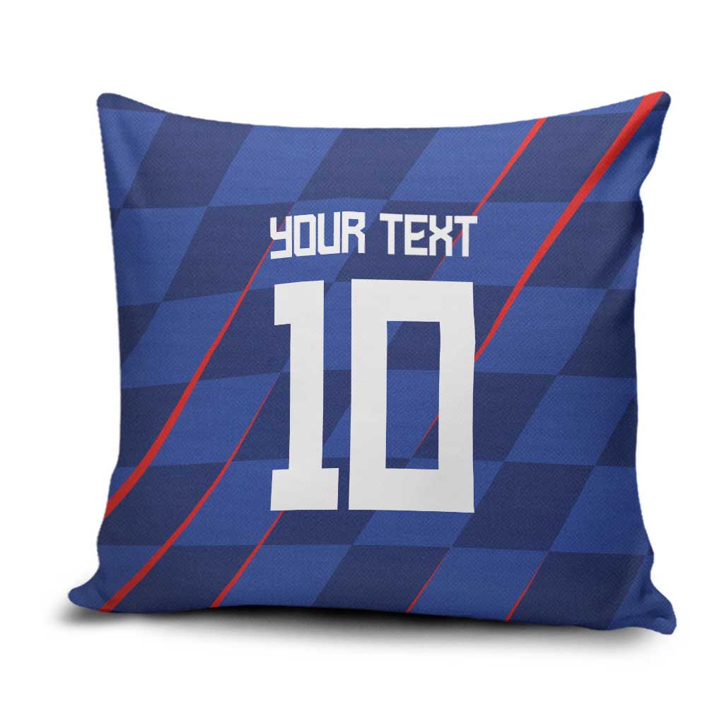 Custom Croatia National Football Pillow Cover The Checkered Blue Version - Wonder Print Shop