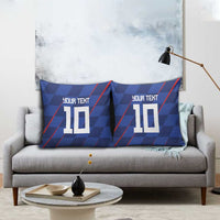 Custom Croatia National Football Pillow Cover The Checkered Blue Version - Wonder Print Shop