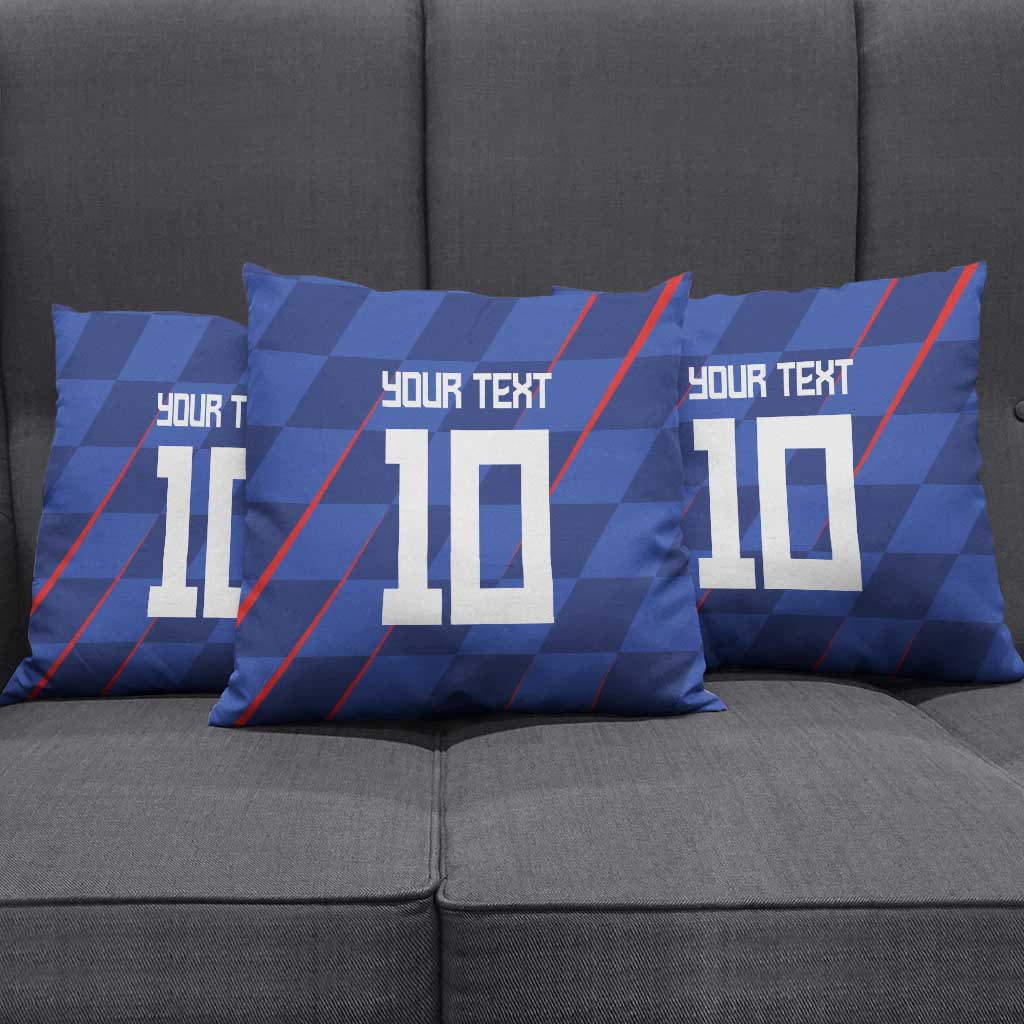 Custom Croatia National Football Pillow Cover The Checkered Blue Version - Wonder Print Shop