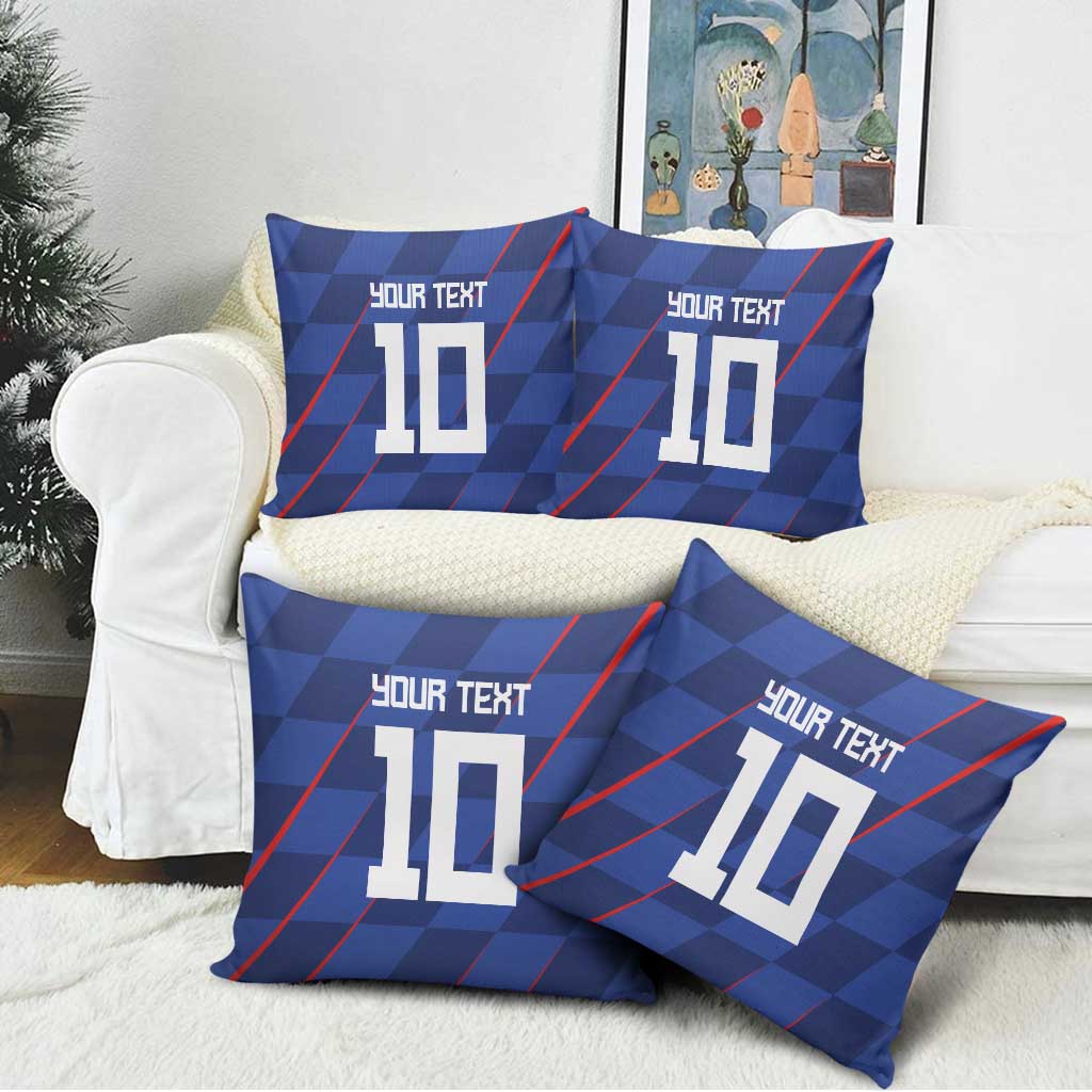 Custom Croatia National Football Pillow Cover The Checkered Blue Version - Wonder Print Shop