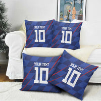 Custom Croatia National Football Pillow Cover The Checkered Blue Version - Wonder Print Shop
