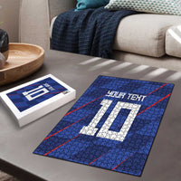 Custom Croatia National Football Puzzle The Checkered Blue Version - Wonder Print Shop