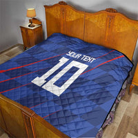 Custom Croatia National Football Quilt The Checkered Blue Version - Wonder Print Shop