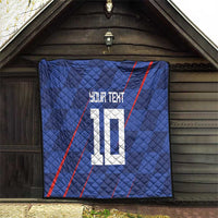 Custom Croatia National Football Quilt The Checkered Blue Version - Wonder Print Shop