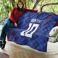 Custom Croatia National Football Quilt The Checkered Blue Version - Wonder Print Shop