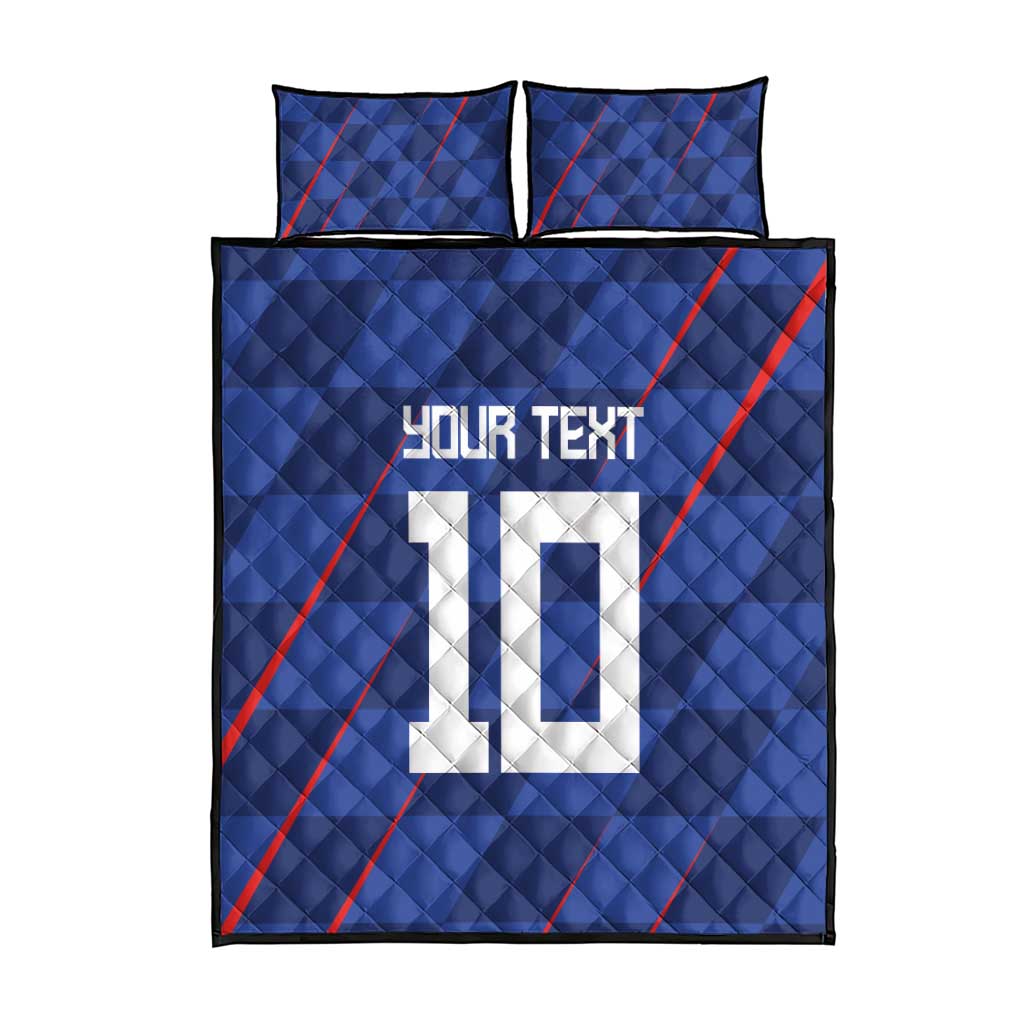 Custom Croatia National Football Quilt Bed Set The Checkered Blue Version - Wonder Print Shop
