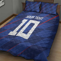 Custom Croatia National Football Quilt Bed Set The Checkered Blue Version - Wonder Print Shop