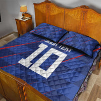 Custom Croatia National Football Quilt Bed Set The Checkered Blue Version - Wonder Print Shop