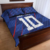 Custom Croatia National Football Quilt Bed Set The Checkered Blue Version - Wonder Print Shop
