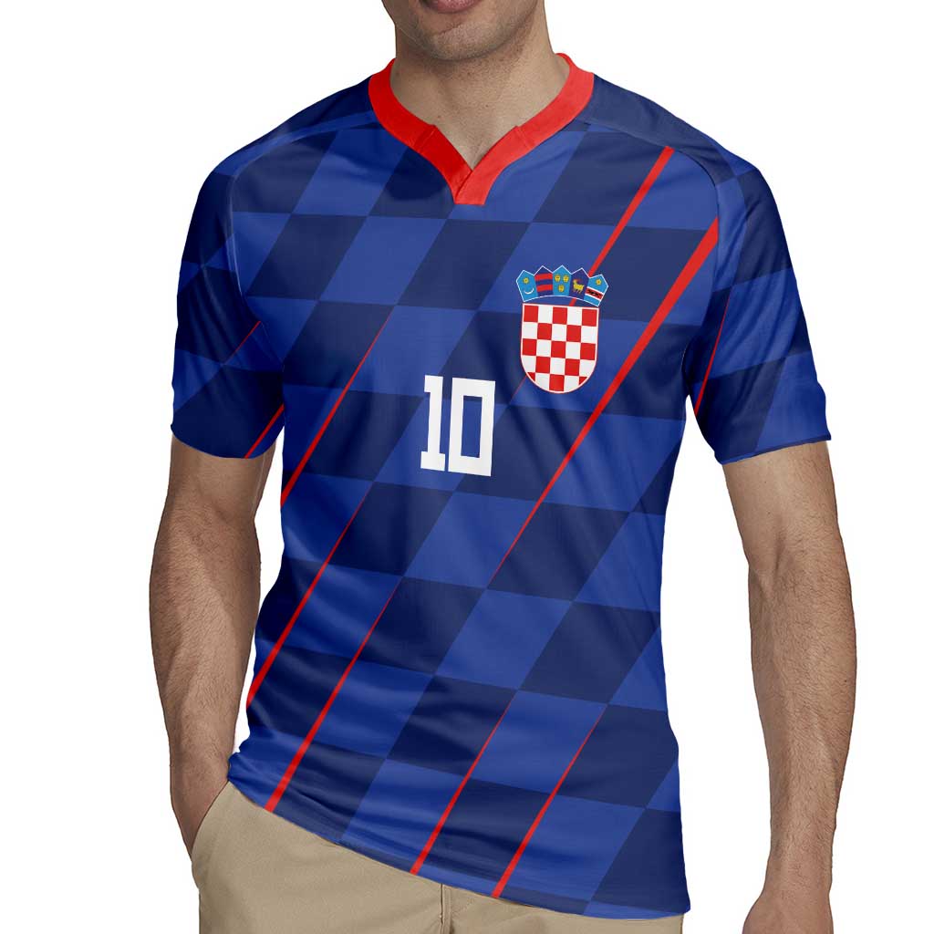 Custom Croatia National Football Rugby Jersey The Checkered Blue Version - Wonder Print Shop