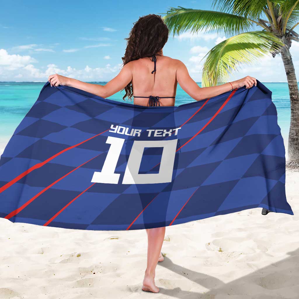 Custom Croatia National Football Sarong The Checkered Blue Version - Wonder Print Shop